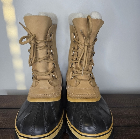 Sorel Caribou Waterproof Winter Snow Boots Tan Buff Women's Size 8 - Picture 6 of 16